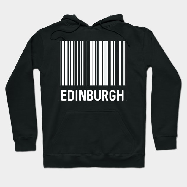 Edinburgh Bar Code Design (White) Hoodie by MacPean